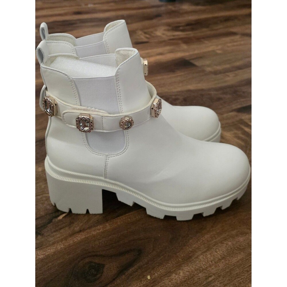 Unbranded White Boots Gold And Sparkle Detail 38.5 8